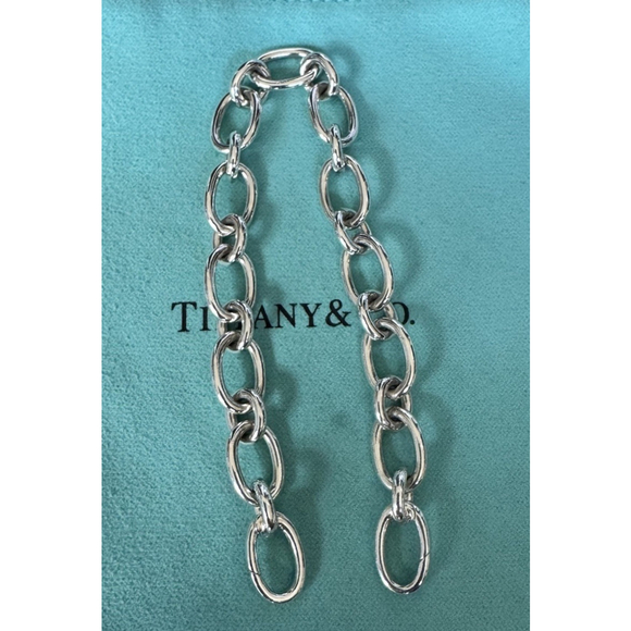 Tiffany & Co Italy 925 Sterling Oval Link 7.5” Clasp Ends - Picture 5 of 13